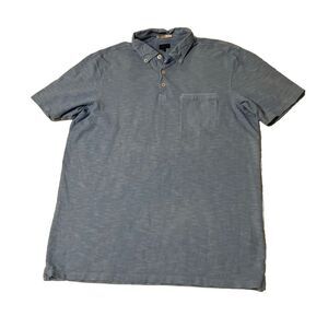 Good Man Brand Polo Shirt Mens Mediun Light Blue 100% Cotton Short Sleeve Pocket